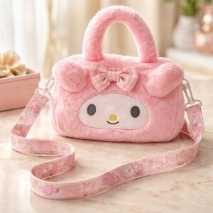 Sanrio My Melody Pink Plush Kids Handbag with Strap